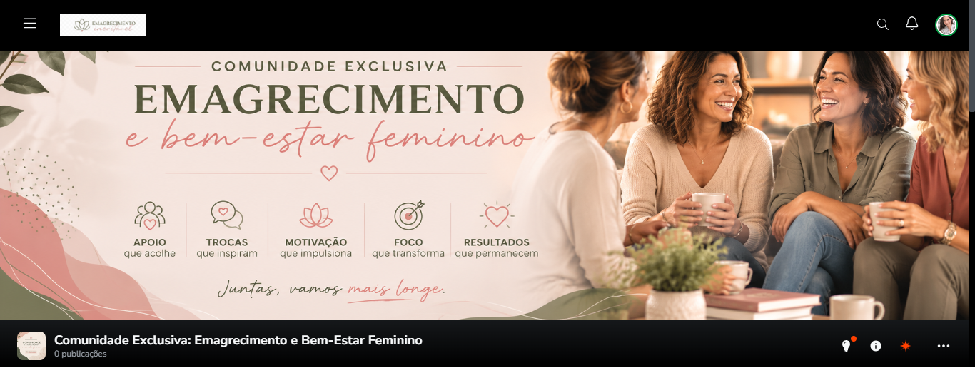 Comunidade exclusiva de emagrecimento e bem-estar feminino
